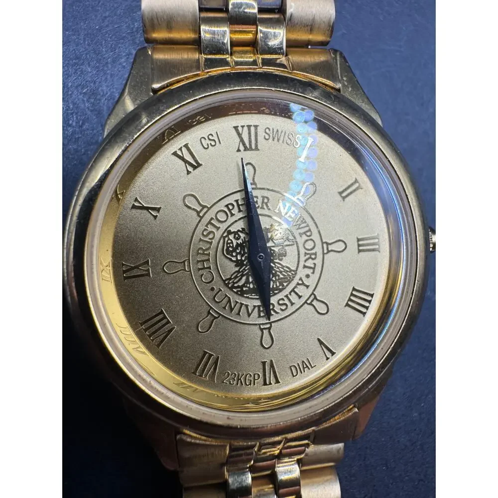 CSI Swiss 23 Karat Gold Plated Dial Christopher University Ladies Wrist Watch
